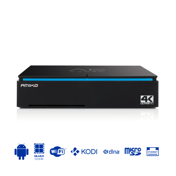 Amiko A6 COMBO - 4K digitale satelliet en T2 terrestrische / kabelontvanger - Android 7.1 OS