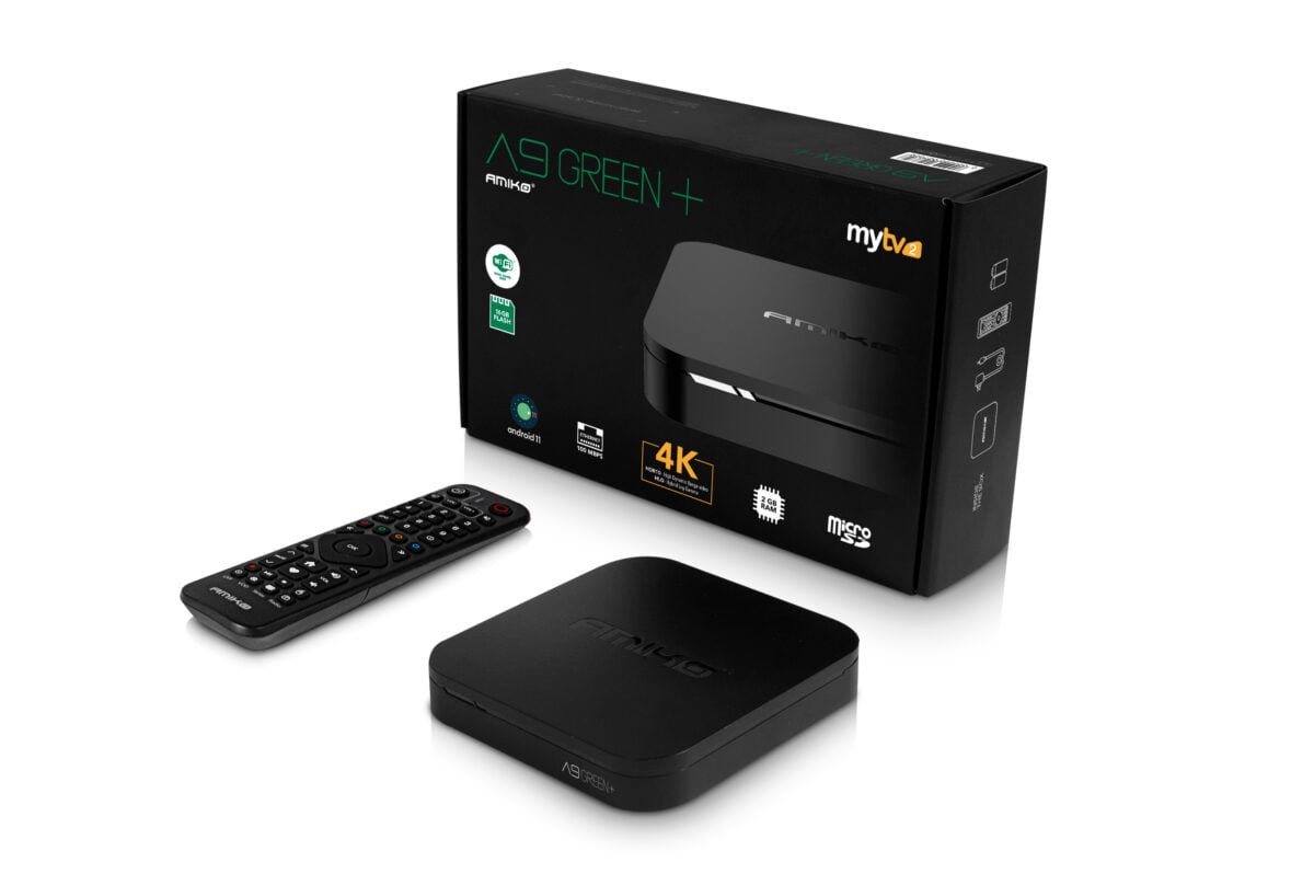 Amiko A9 Green+ Plus 4K Android OTT Media Streamer Electro-Sat Amsterdam iptv ontvanger Amiko A9 Green+ Plus Groothandel