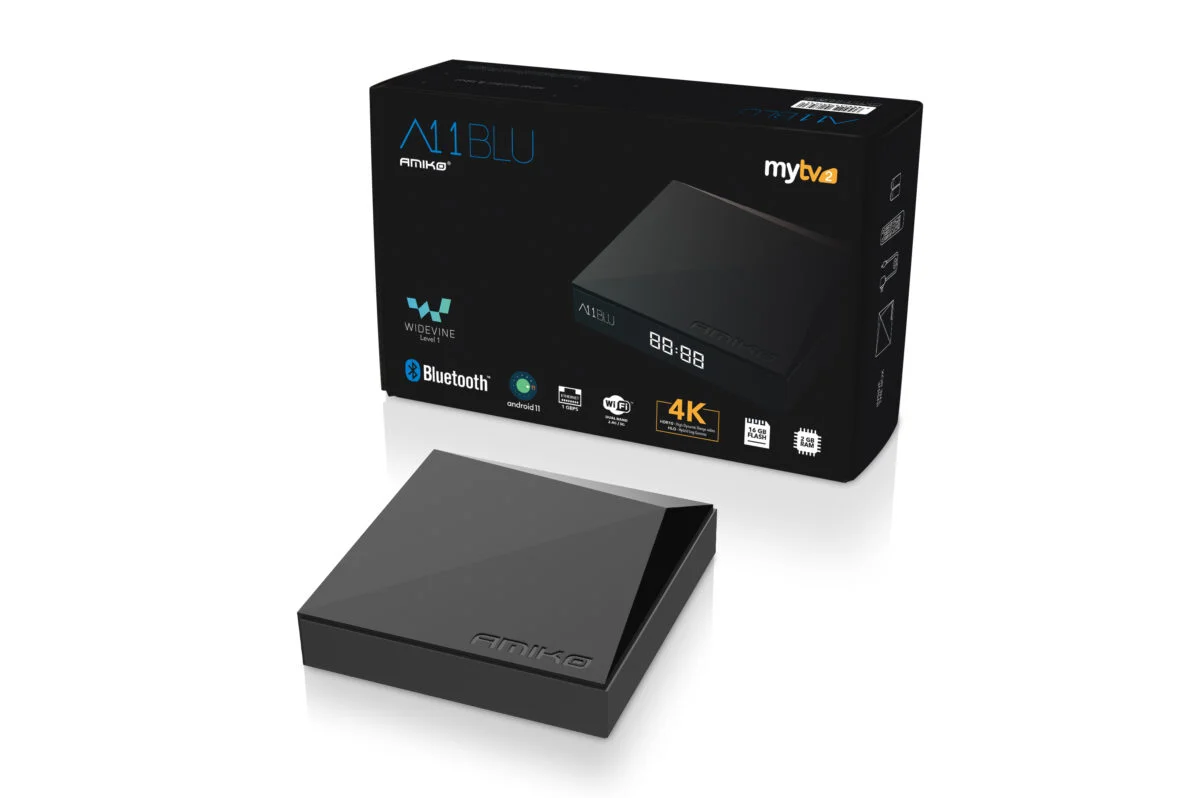 Amiko A11 Blu 4K Android OTT Media Streamer Electro-Sat Amsterdam iptv ontvanger groothandel scherpste prijzen op de markt goedkoop